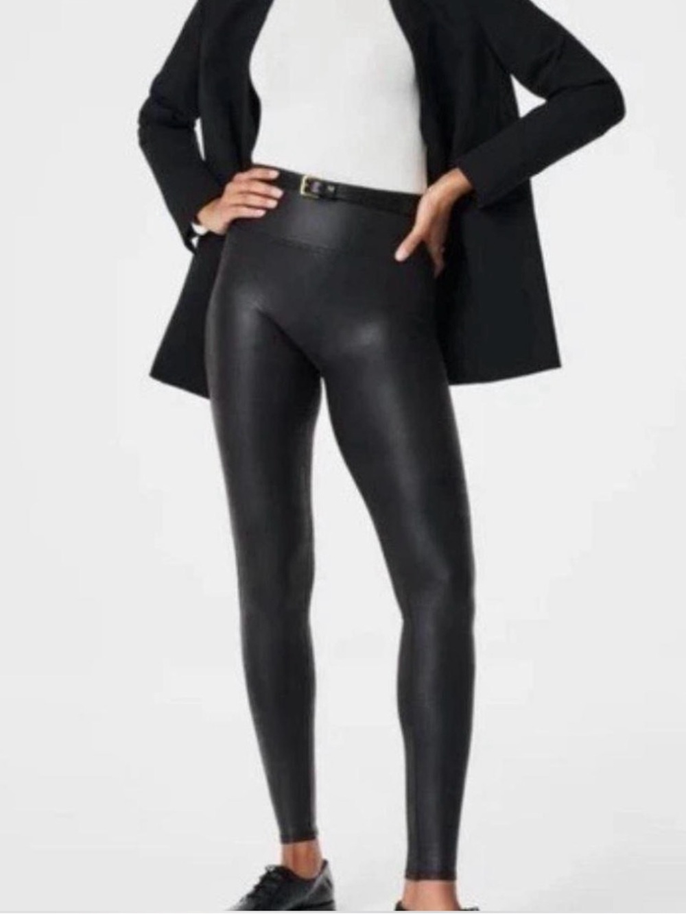 SPANX Black Faux Leather Leggings